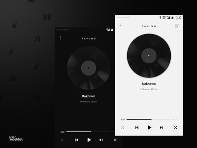 Tanino music player theme android application dark ios iran mobile music music player persian soundcloud spotify ui uidesign ux