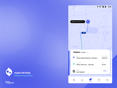 Hampeyma android application car ios iran map mobile ride tehran uber ui ui design ux