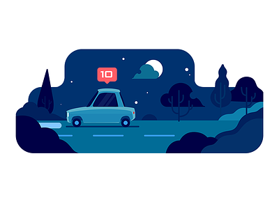 TAP30 illustration blue car illustraion iran lyft night paykan snapp tap30 taxi taxi app transport uber