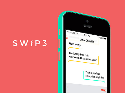 SWIPE chat app interface message app minimal speech bubbles ui ustwo