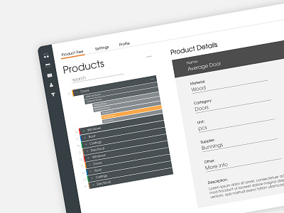 Minimalist & Industrial UI - Product Tree app blazor branding design illustration ui ux vector