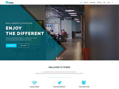 TOWER - Creative Small Business PSD Template for Startups