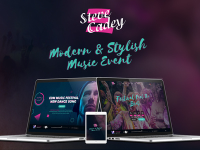 Steve Cadey - WordPress Theme For Musicians, DJs, Bands event theme music theme responsive theme wordpress theme