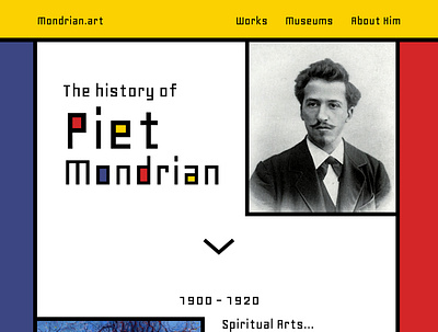Daily UI - Piet Mondrian design ui website