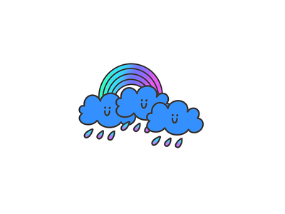 stickerpack design illustration procreate rain rainbow stickers