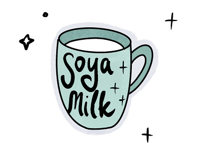 soya milk #2 alien design illustration milk procreate space stickers