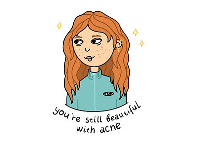 portrait unknown girl acne acne positivity design girl illustration portrait procreate