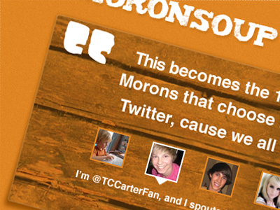 Moron Soup orange twitter website
