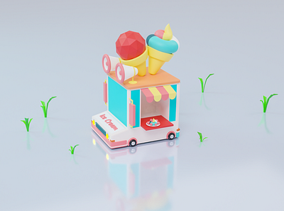 Ice Cream Truck 3d animation graphic design