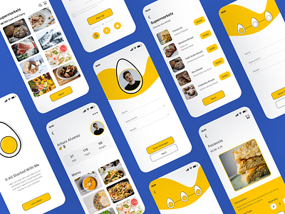 EggApp for healthy diet app design figma graphic design illustration interface mockups ui userflow ux uxui webdesign
