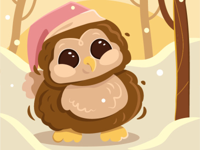 Sleepy Owl animal bird design graphic design illustration owl