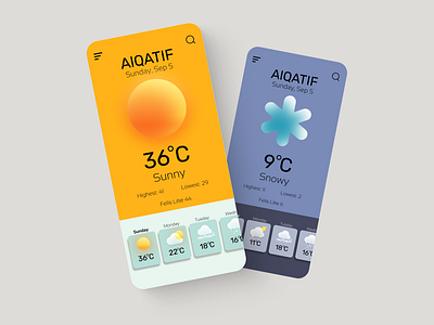Weather App UI 3d design graphic design ui ux