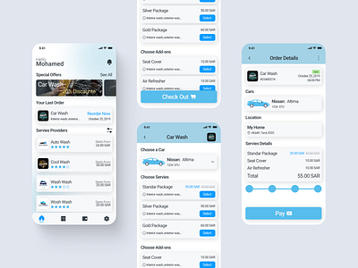 Car Wash App design graphic design ui ux