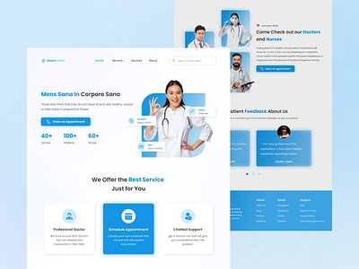 Health Landing Page blue branding health landing page medical ui ux