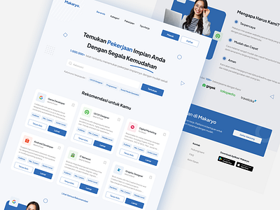 Job Finder Landing Page blue finder job landing page ui ux