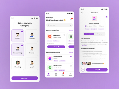 Job Finder Mobile App eluxdesignchallenge01 job job finder mobile app ui ux