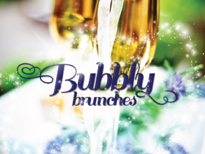 Bubbly Brunches branding brunches bubbly claridges invite poster typography