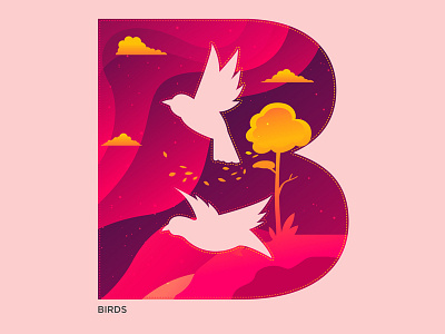 B - Birds 36daysoftype b abstract art concept design graphic illustration shrutillusion type typography vector
