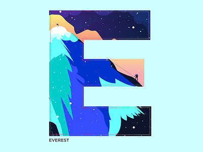 E - Everest 36daysoftype e abstract art design graphic illustration shrutillusion type typography