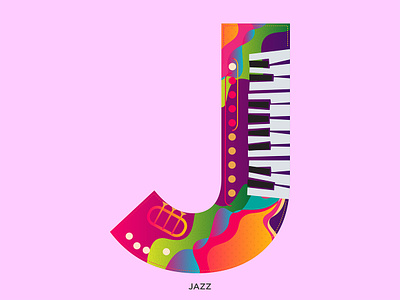 J - Jazz 36daysoftype j abstract alphabets design graphic illustration jazz logo music shrutillusion type typography vector