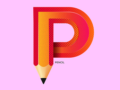 P - Pencil 36daysoftype p abstract alphabets art concept design graphic illustration lettering logo shrutillusion sketch type typography vector