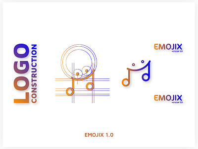 EMOJIX Logo Construction android animation app design gradient graphic interface ios motion graphics music app ui ux