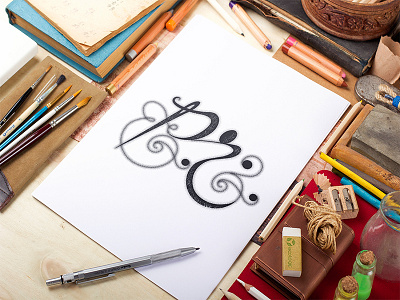 Priyanjali Ray Label brack calligraphy hand drawn label design logo sketch stippling