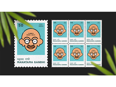 Gandhi Stamp bapu freedom fighter gandhi icons idols illustration indian stamps