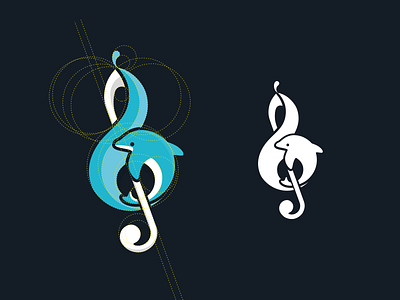 logo dolphin blue dolphin logo music treble clef