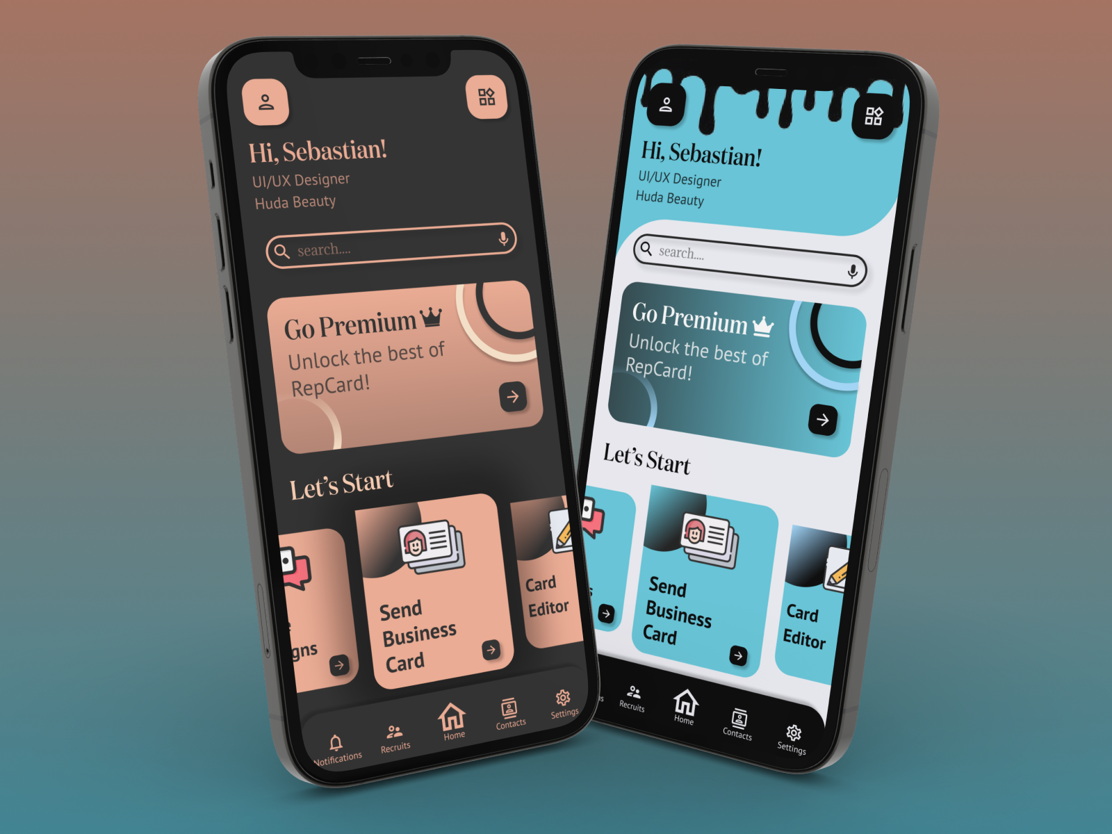 Business Card App UI Design Concept - UI/UX by Tishika Qureshi on Dribbble