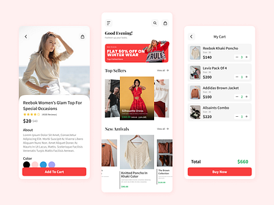 E-commerce Mobile App UI