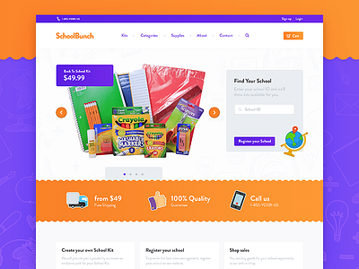 SchoolBunch – School supplies e-commerce ecommerce homepage kids school school bunch school kit school supplies shipping supplies usa
