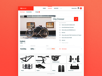Bike Amplifier – Profile Page bicycle bike ecommerce flat uidesign ux webdesign website