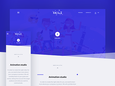 Skilz – Homepage agency animation design flat homepage landing main page studio ui ux website