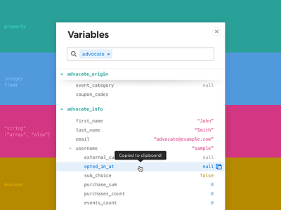 Variables Module product programming ui ux variable