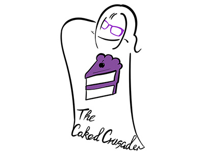 The Caked Crusader cake design glasses illustration logo logo design minimalist simple vector