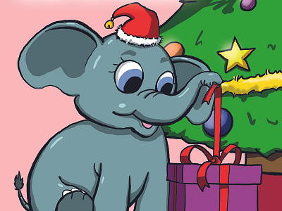 Elephantastic Christmas Card animal card cartoon christmas christmas tree cute decoration elephant for sale greeting card merry christmas