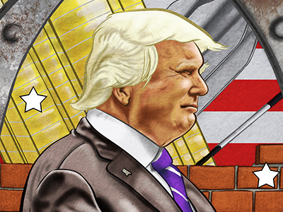 President Donald Trump Inauguration Illustration Detail