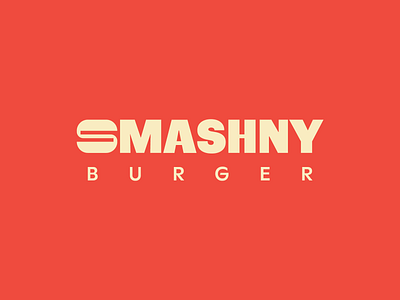 Smashny Logo branding burger burger logo design icon identity logo logodesign logotype red smashed typography