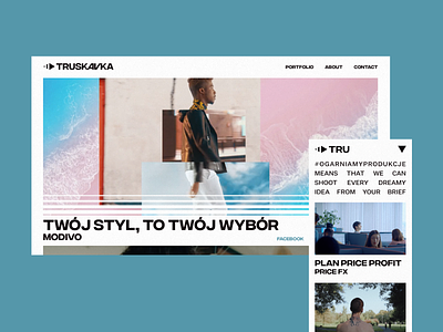 TRUSKAVKA website blue bold branding clean design film logo production ui website www