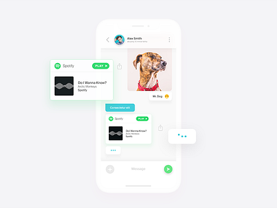 Messenger App app clean concept design interface messenger spotify ui ux