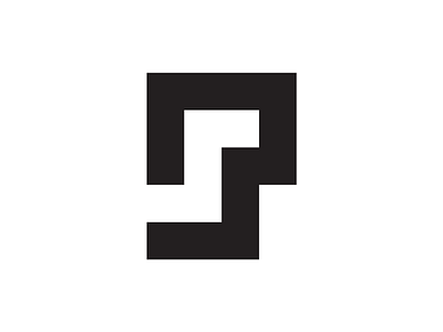 PS Monogram black white design geometric idenity letterning logo monogram project ps student project
