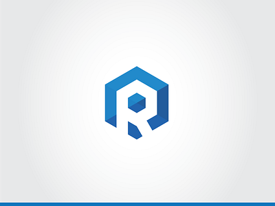 Logo Contest Entry blue branding clean contest cube design geometric illustration letter logo r vector
