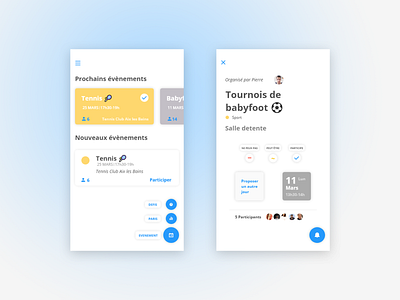 UI Concept - Afterwork & events in a company : Homepage