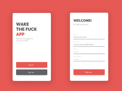 WTFA Concept - Sign-Up alarm app app clean daily 100 daily ui 001 login negative space signup