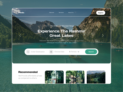 Findo - Travelling website landing page