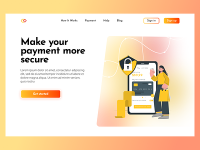 Landing page for website branding daily challenge design designer figma glass background graphic design illustration landing page payment page ui ui challenge ux