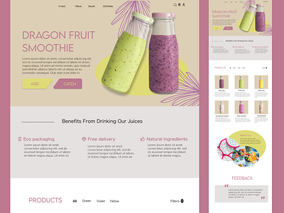 Main Page Juice Store branding design graphic design illustration minimal ui ux