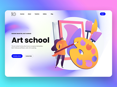 First screen for Art School app branding design graphic design ui ux vector