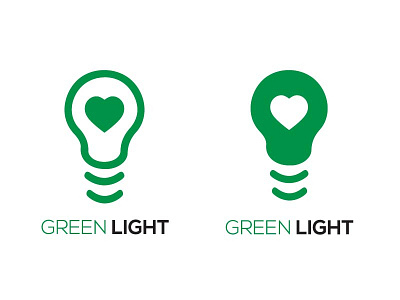 Green Light app dating design flat green heart icon illustration light lightbulb logo love